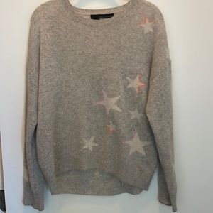 360 Cashmere - Grey Star Sweater - Size Small
